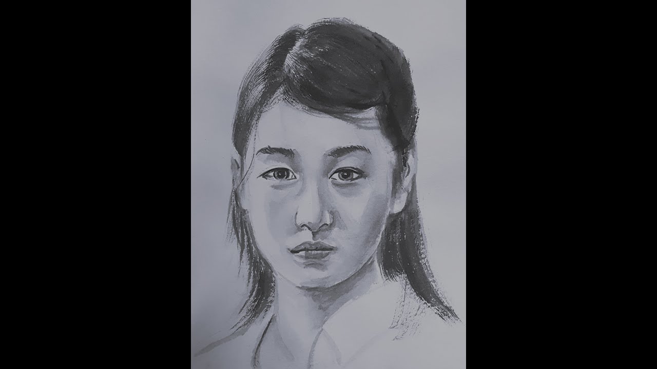 N533 每日水墨人物素描美女Daily Water-ink Portrait Sketch Beautiful