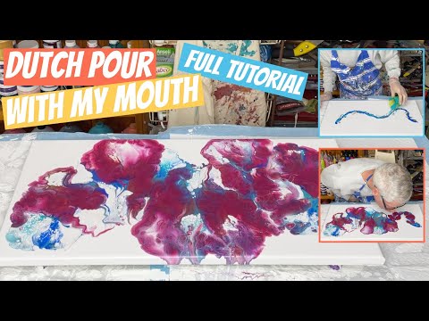 Lovely Dutch Pour painting using my mouth - full tutorial