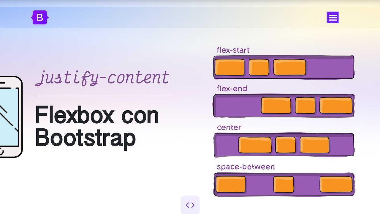 Curso Bootstrap - Flex box, alineación en el main axis. - YouTube