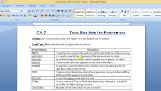 CH 7 Tool Box And its Properties Part 1