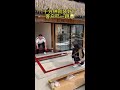 Installation of double-opening design of sliding door with large windshield partition in the living
