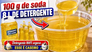 👩🏻‍🔬 Misturei bicarbonato COM ISSO 👆Esse é seguro pode confiar Detergente GEL veja o resultado 🫧