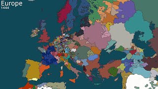 Europe 1444 Map Timelapse (Speedart)