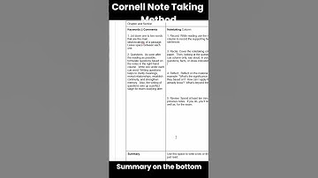 Cornell Note Taking Method #studying #notes #productivity #revision #csmajor #college #learning