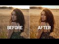 Editing a golden hour portrait from beginning to end