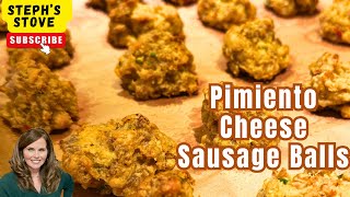Pimiento Cheese Sausage Balls | Easy Southern Party Appetizer & Make-Ahead Snack - Steph’s Stove 