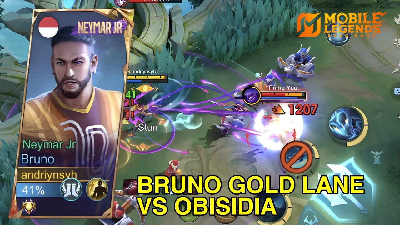 GAMEPLAY BRUNO GOLD LANE VS OBSIDIA - Mobile Legends 