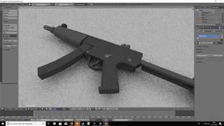 Low Poly MP5 [Blender] (Speedart)