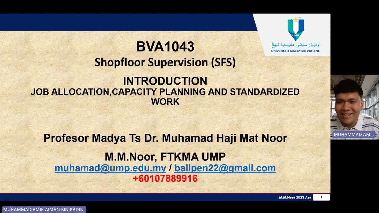 VB22019 Introduction Job allocation,Capacity planning and standardized work
