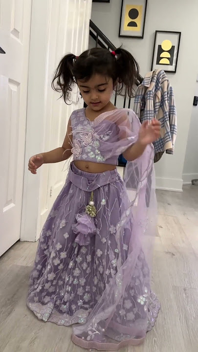 Zaira had the most prettiest Lilac lengha from @fayonkids It went perfectly with our butterfly theme
