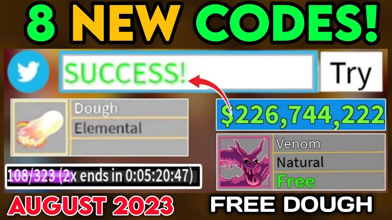 NEW* ALL WORKING CODES FOR BLOX FRUITS IN 2023 AUGUST! ROBLOX BLOX