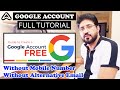 How to create a google gmail account without mobile number