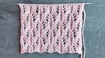 Очень простой ажурный узор спицами 💥 Для вязания джемперов,  палантинов, носков