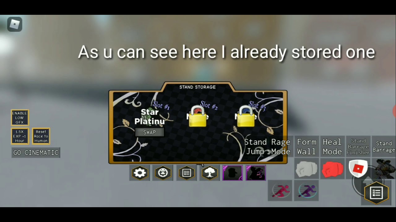 Stand Storage, YBA. YouTube