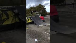BMX rider attempts backflip then hits back of head on spine of ramp