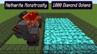 Netherite Monstrosity Vs 1000 Diamond Golems