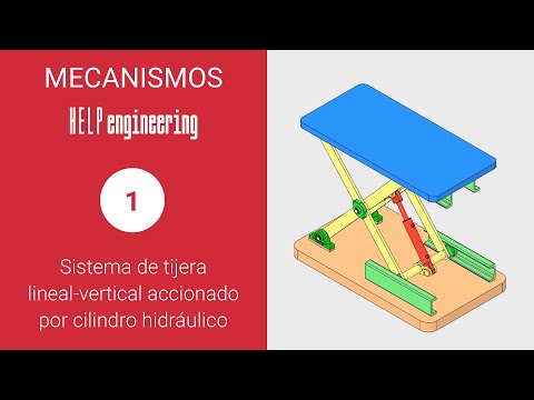 01 Mecanismo: Sistema de tijera lineal-vertical accionado por cilindro hidráulico | HELP engineering