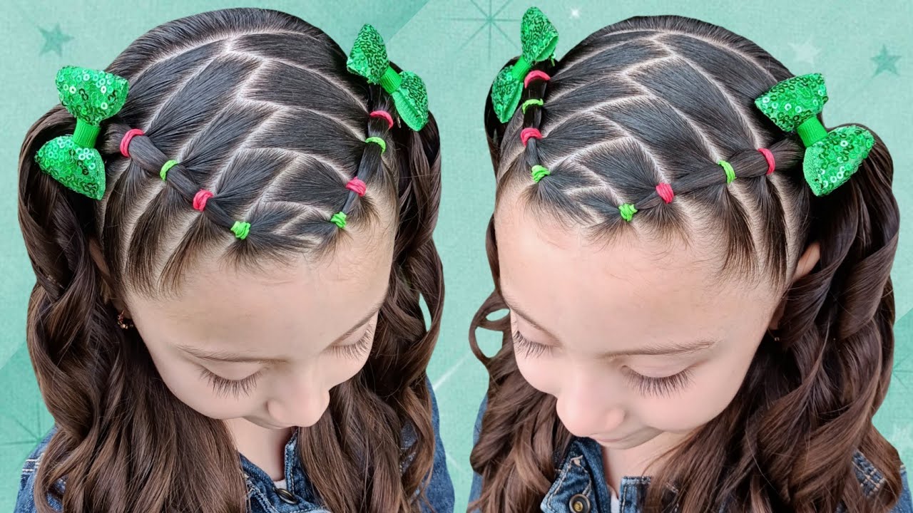 PEINADO PARA NIÑA CON CABELLO SUELTO ✨🎄 FÁCIL, RÁPIDO & BONITO 🥰