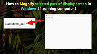 How to Magnify selected part of display screen in Windows 11 running computer ?