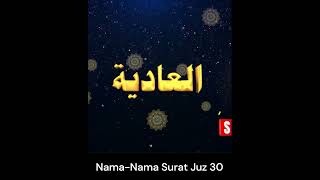 Nama-Nama Surat Juz 30