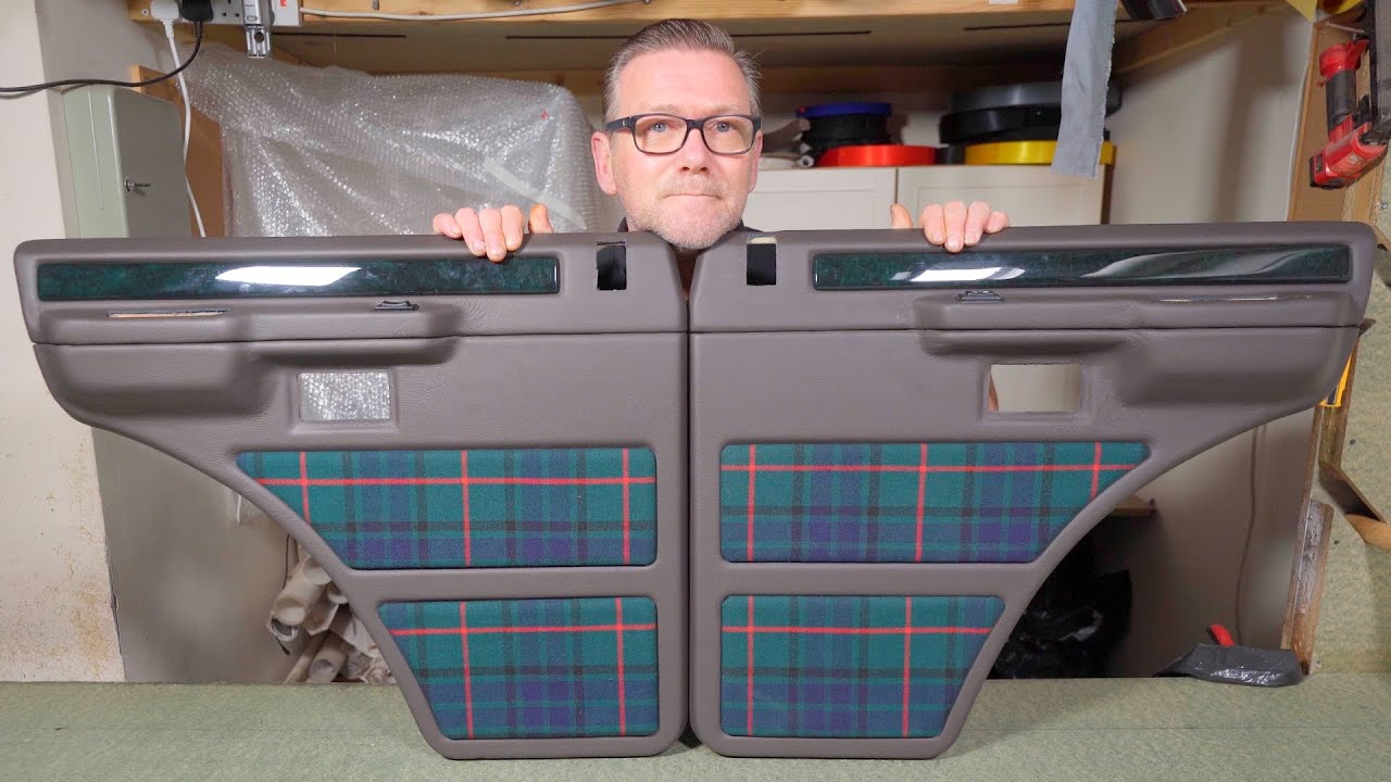 I covered a set of Range Rover Classic door panels in real leather ...