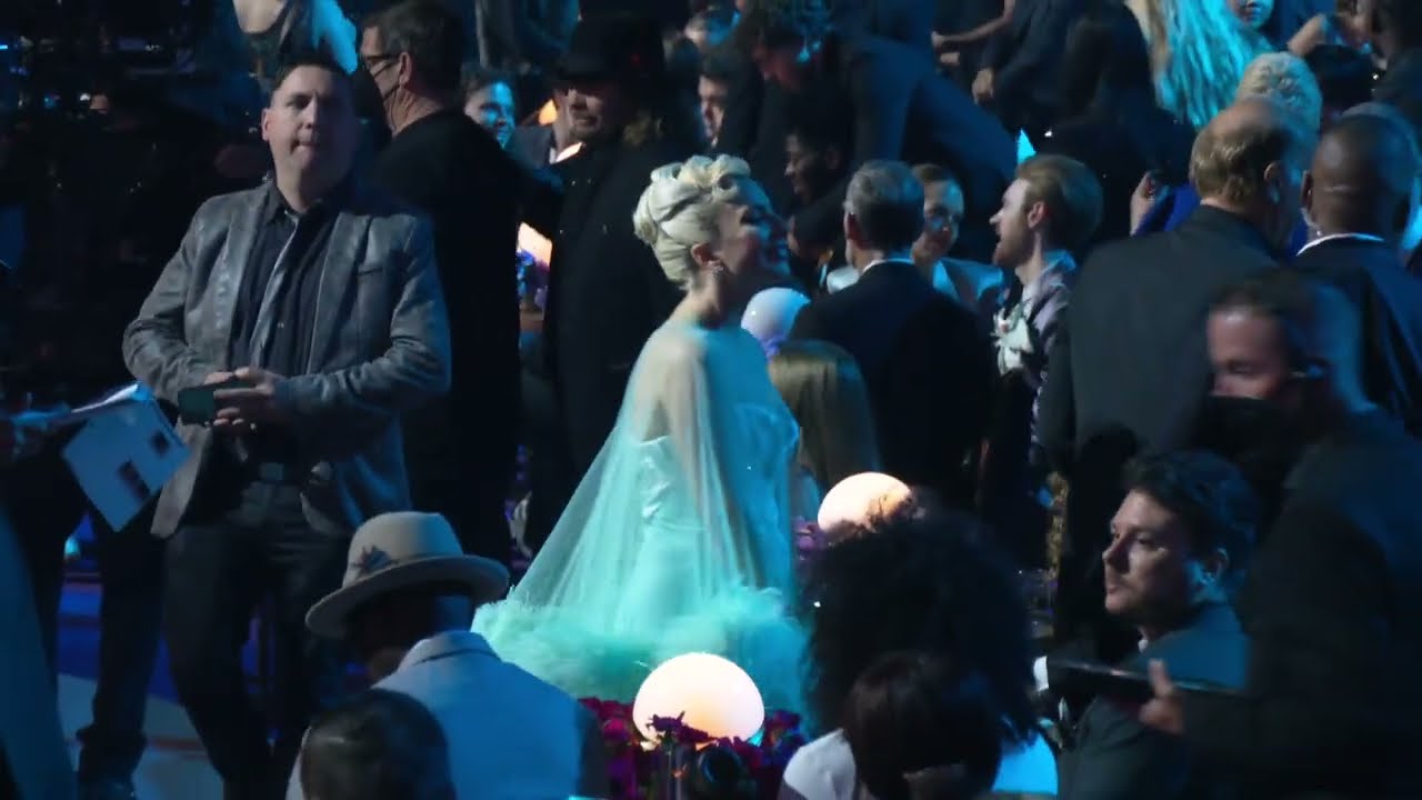 LADY GAGA Backstage at the 2022 GRAMMYs