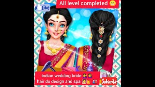 Indian wedding bride hair do design and spagame||beautiful girlygame|hairstyles|All level completed screenshot 5