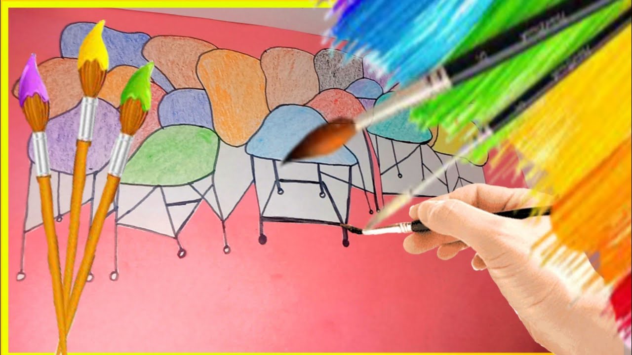Chair Drawing, Painting, Coloring for Kids & Toddlers Basic Drawing