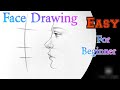 How to draw a side face EASY TUTORIAL for beginners with pencil Face drawing  Basics step by step