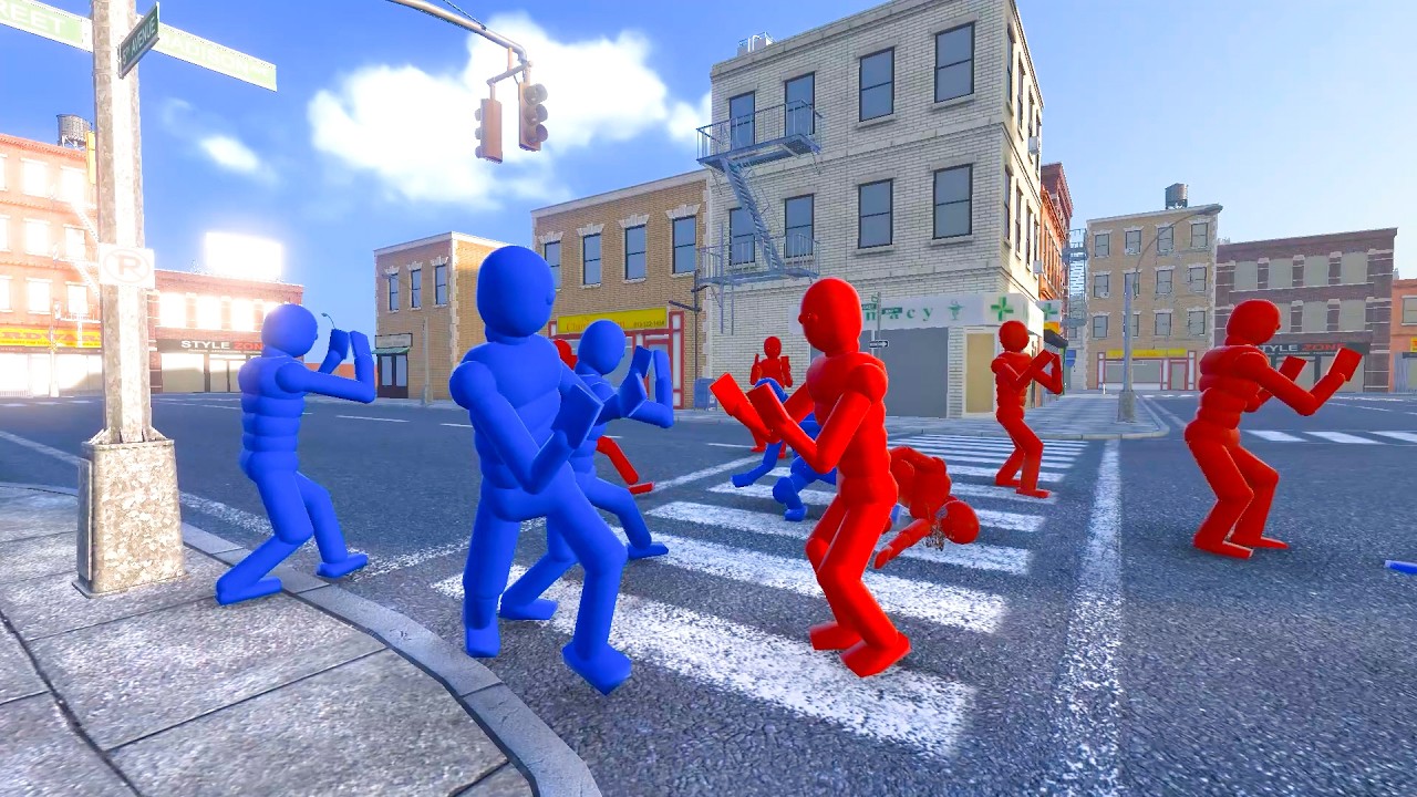 Red vs Blue NPCs Battlegrounds with active ragdoll physics #9 - YouTube