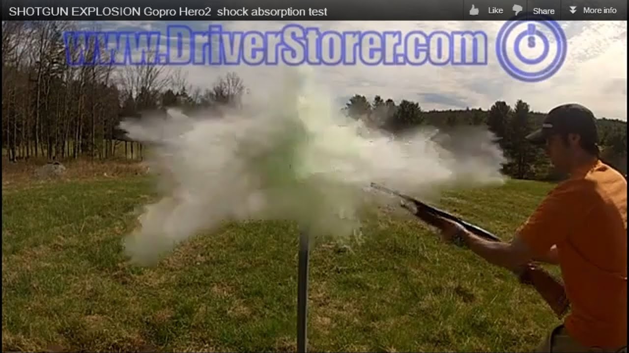 SHOTGUN EXPLOSION Gopro Hero2 shock absorption test YouTube