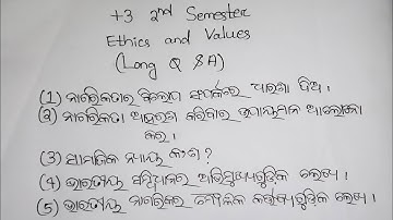🎯 +3 2nd Semester Ethics & Values||Long Q & A||Part-1||Note||#ethicsandvalues #note #plusthree