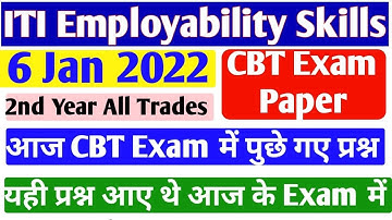 ITI Employability Skills Exam Paper 6 Jan 2022, Employability Skills 2nd Year Questions Paper