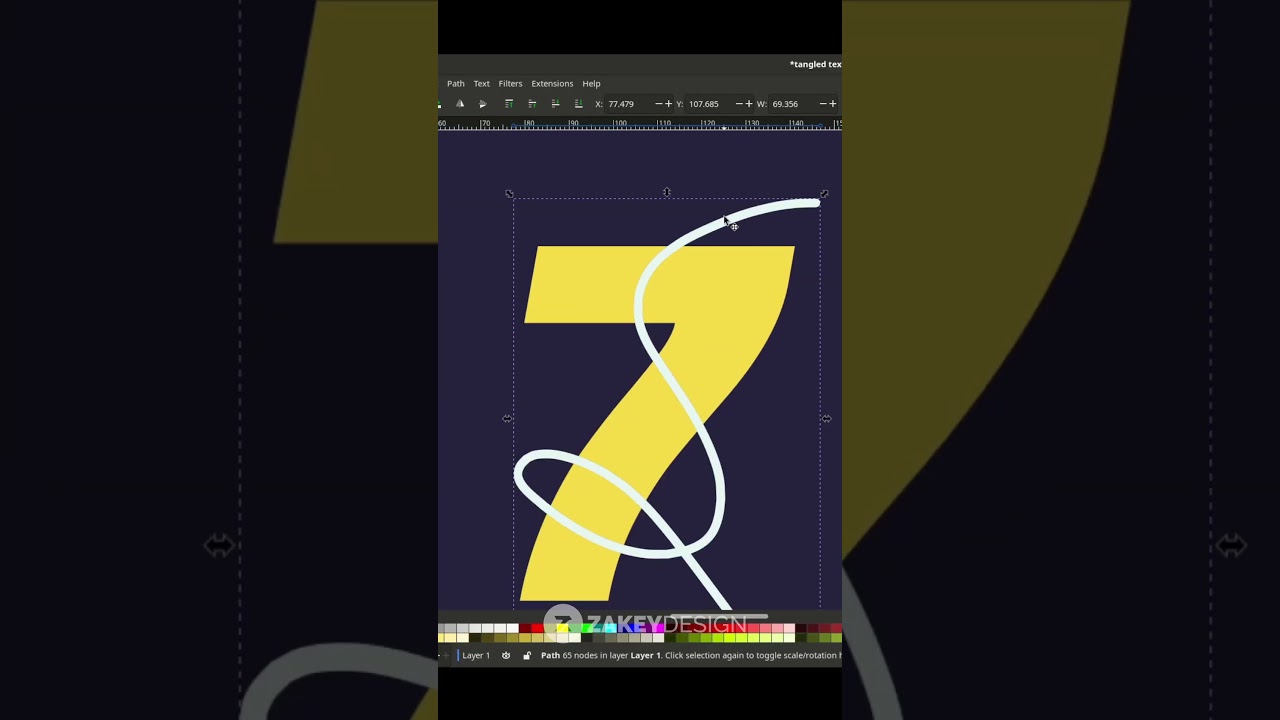 Tangled Text Effect in Inkscape