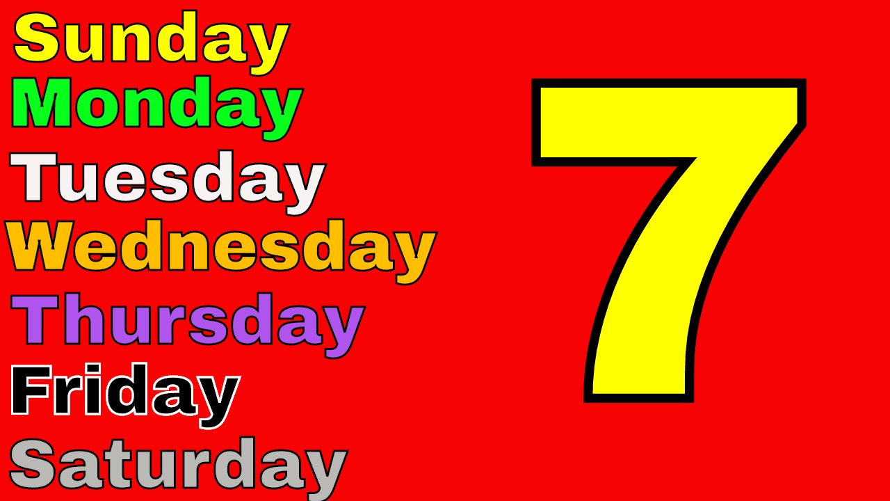 Learn 7 Days Of The Week Calendar Days Of The Week YouTube