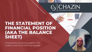 Statement of Financial Position Explained: Nonprofit Balance Sheet & Net Assets - Chazin