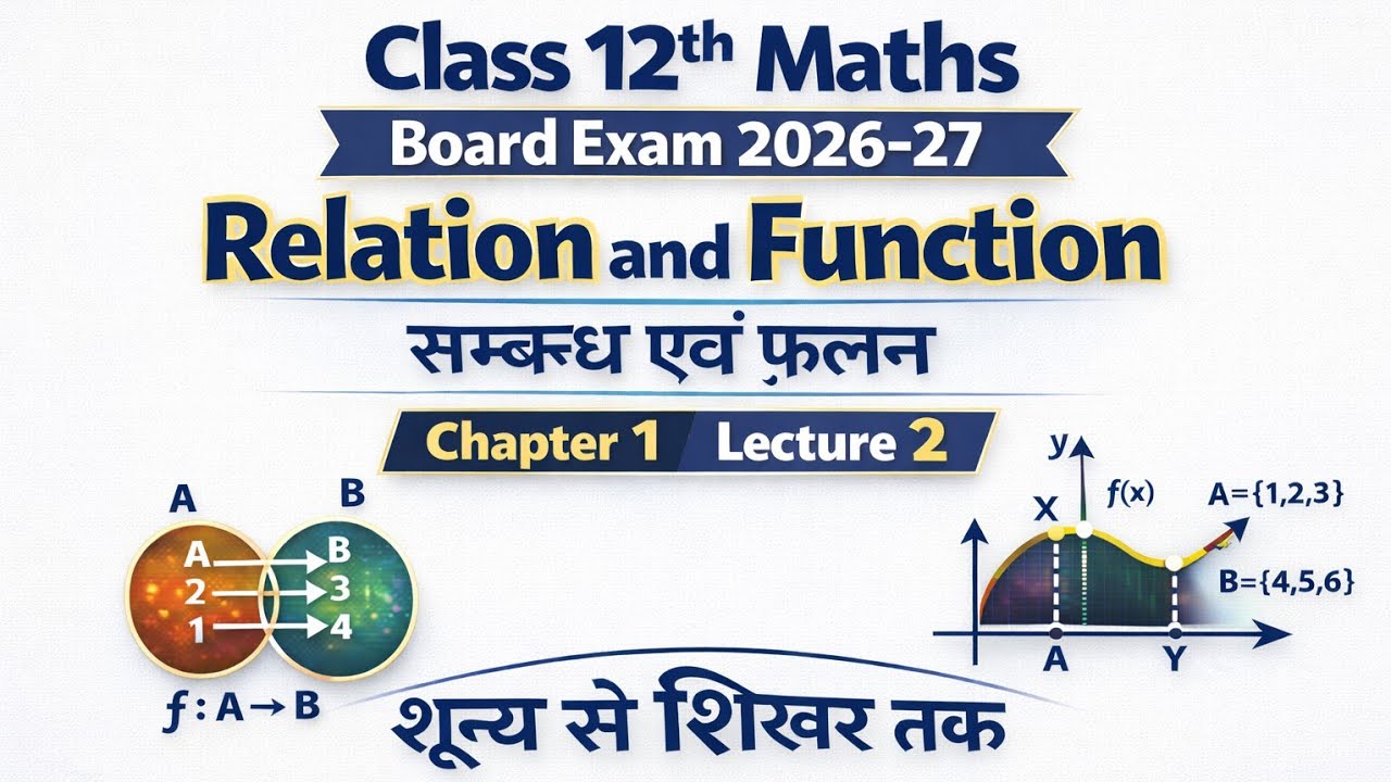Relation and Function Class 12 Maths Chapter 1 Lecture 2 | Types of ...
