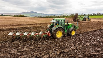 John Deere 6155M & Kverneland 5 Furrow | Ploughing in muck for spring Barley