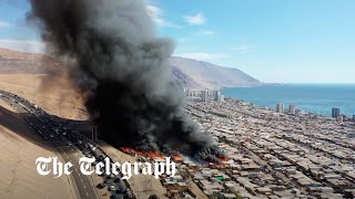 video: Watch: Huge fire leaves 400 homeless as firefighters struggle to reach blaze