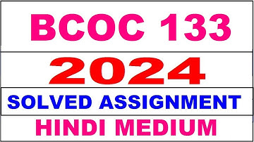 bcoc 133 solved assignment 2024 | bcoc 133 solved assignment in hindi 2023-24 | bcoc 133 2024