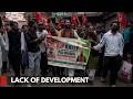 BJP Holds Protest Against Lack Of Development In Pulwama