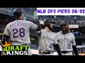 Draftkings MLB DFS Picks | August 2nd