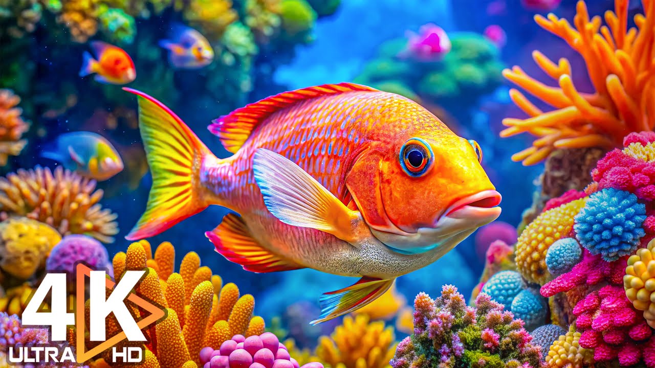 The Best 4K Aquarium 🐠 Underwater Views with Peaceful Music for Relaxation #4