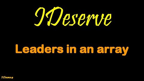 Leaders in an array