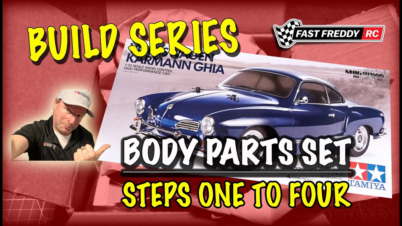 Tamiya Karmann Ghia - Body Parts Set - Steps 1 to 4 - YouTube