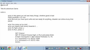 How to: Create a game in cmd or Batch files! PART 2