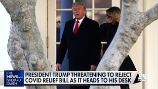 President Donald Trump threatens to veto Covid-19 relief bill