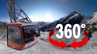 360° cable car | Europe's highest aerial cableway | Matterhorn, Switzerland(360°-Video from the cablecar-roof: Watch a ride on Europe's highest aerial cableway on the way to the summit station. The Matterhorn glacier paradise: At an ..., 2015-08-28T11:24:07.000Z)