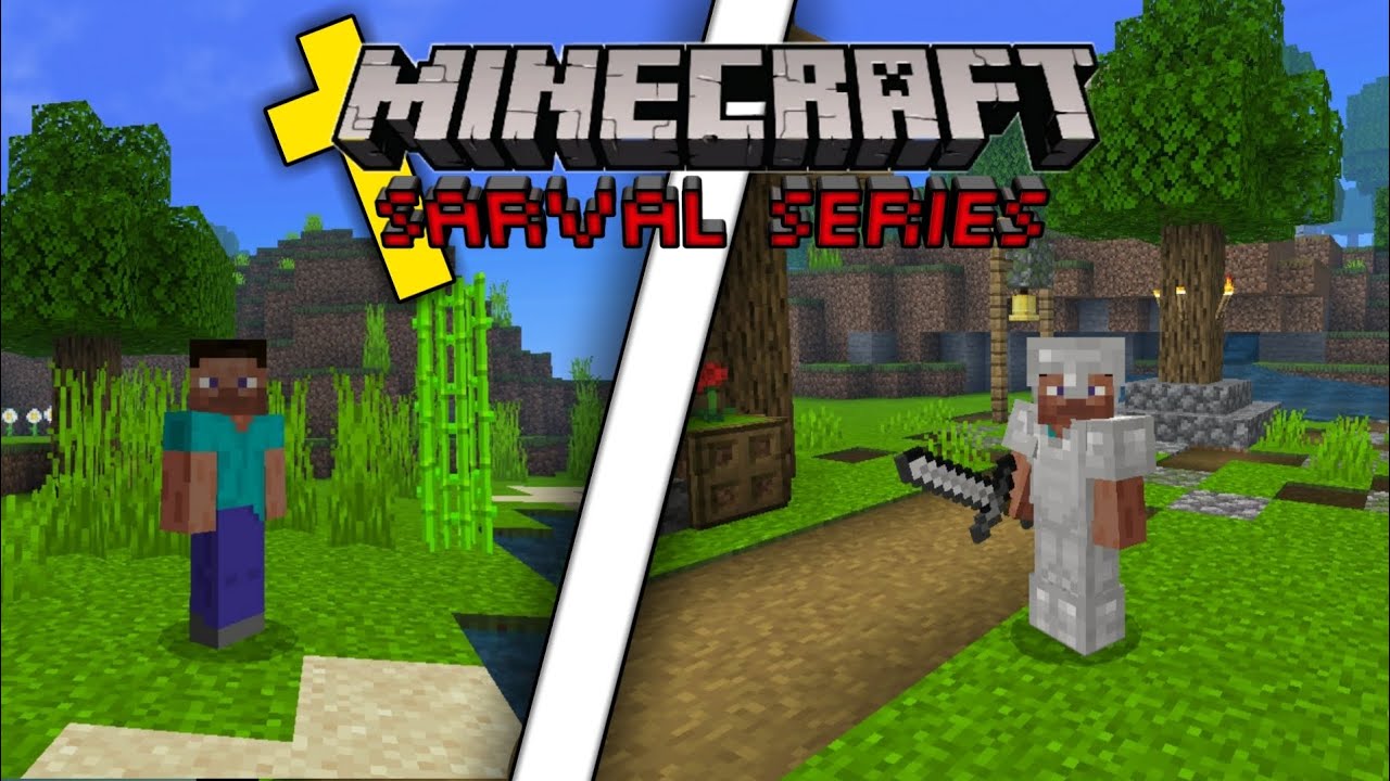 Minecraft pe survival series EP 1 in Hindi 1.19 | I made survival ...