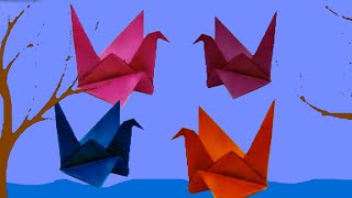 origami aus Papier basteln : Einfachen Origami Schwan falten - Anleitung für Kinder